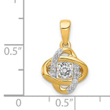 1/3ct Vibrant Moving Diamond Fancy Knot Charm Pendant in Real 14k Yellow Gold