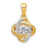 1/3ct Vibrant Moving Diamond Fancy Knot Charm Pendant in Real 14k Yellow Gold