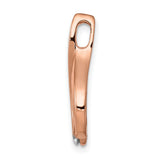 1/10ct Diamond Teardrop Chain Slide Charm Pendant in Real 14k Rose Gold