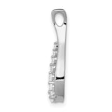 1/5ct Diamond Polished Teardrop Chain Slide Charm Pendant in Real 14k White Gold