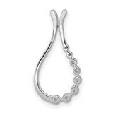 1/5ct Diamond Polished Teardrop Chain Slide Charm Pendant in Real 14k White Gold