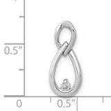 1/20ct Diamond Teardrop Infinity Chain Slide Charm Pendant in Real 14k White Gold