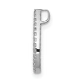 Diamond Teardrop Chain Slide Charm Pendant in Real 10k White Gold