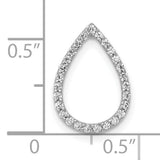 Diamond Teardrop Chain Slide Charm Pendant in Real 10k White Gold