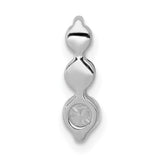 1/2ct Blue/White Diamond Chain Slide Charm Pendant in Real 14k White Gold