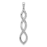 1/4ct Black and White Diamond Twisted Charm Pendant in Real 14k White Gold