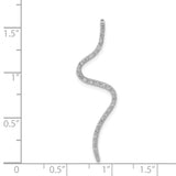14k White Gold Diamond S-Curve Pendant with Modern Wave Design for Women