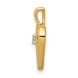 10k Yellow Gold Heart Pendant with Diamond Accent, Open Heart Symbol of Love Jewelry for Women