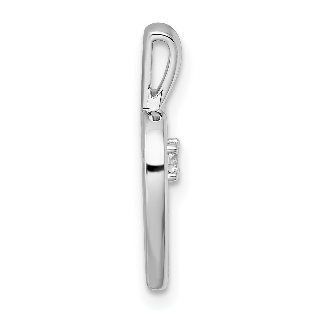 AA .05ct Diamond Heart Charm Pendant in Real 14k White Gold