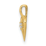 14k Yellow Gold Heart Pendant with Diamond Accent, Romantic Symbolic Jewelry for Women