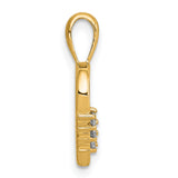 AA 1/20ct Diamond Heart Charm Pendant in Real 14k Yellow Gold