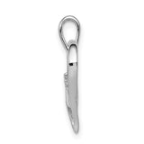 14k White Gold Heart Pendant with Diamond Accents, Open Heart Design for Women