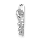 1/10ct Diamond 3-stone Heart Charm Pendant in Real 14k White Gold