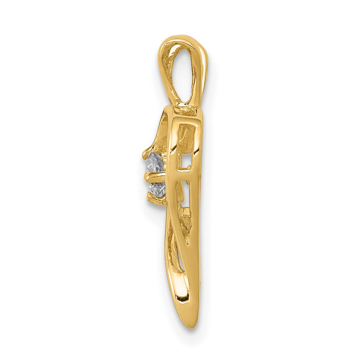 AA 1/10ct Diamond Heart Charm Pendant in Real 14k Yellow Gold