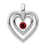 1/6ct Red Diamond Double Heart Charm Pendant in Real 14k White Gold