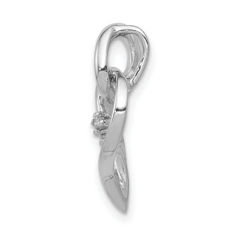 AA Diamond Fancy Heart Charm Pendant in Real 14k White Gold