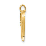 AA Diamond Heart Charm Pendant in Real 14k Yellow Gold