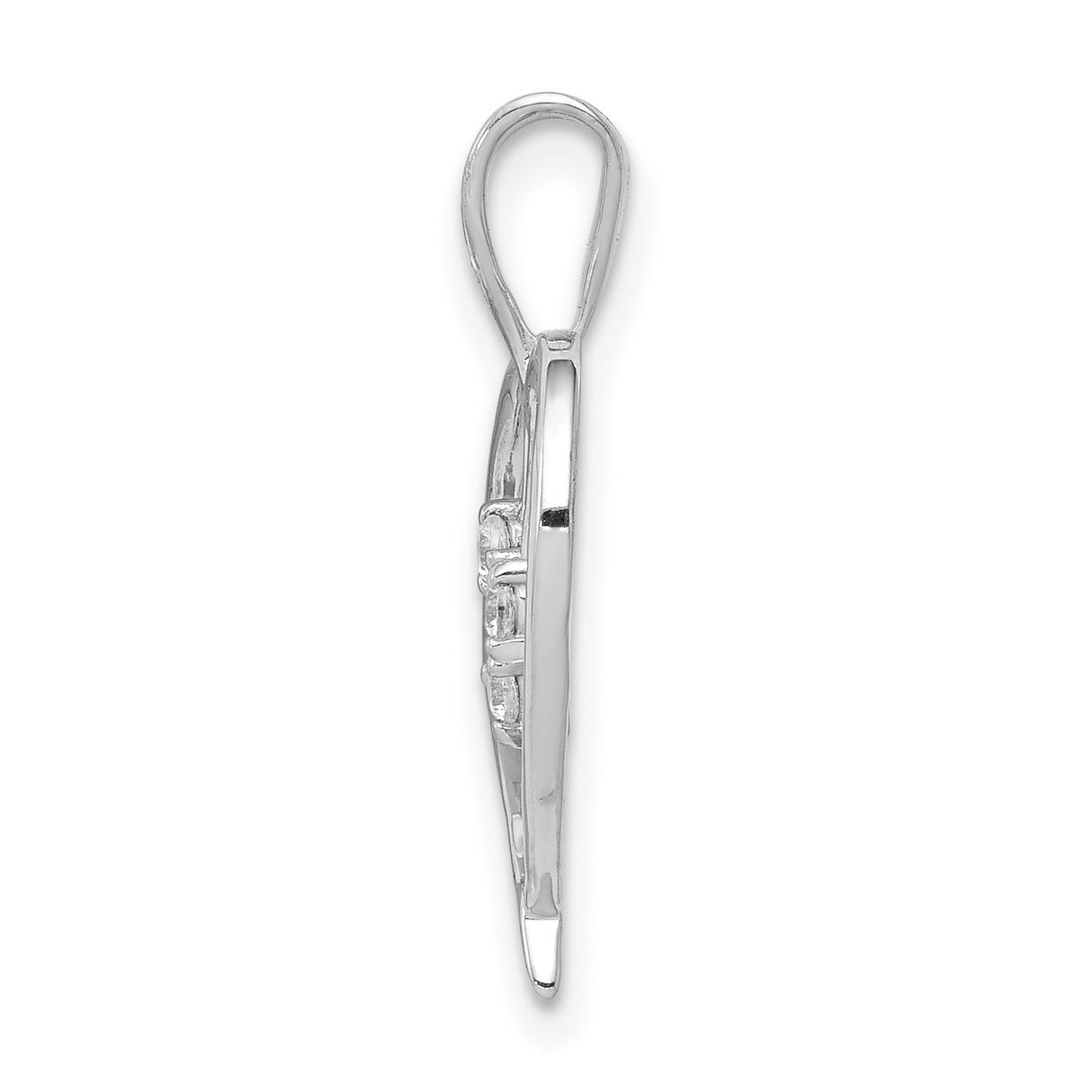 14k White Gold Heart Pendant with Diamond Accents, Tree Design, Symbolizing Love and Family