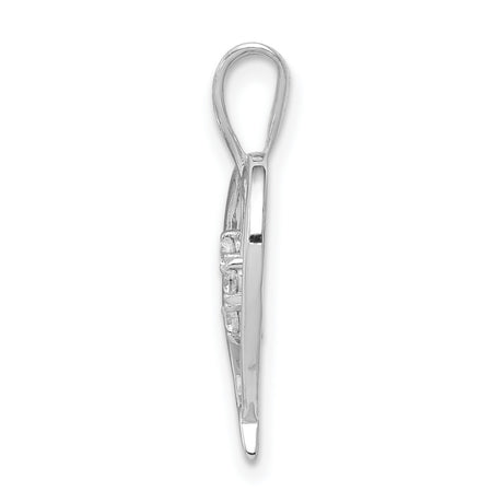14k White Gold Heart Pendant with Diamond Accents, Tree Design, Symbolizing Love and Family