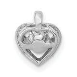 1/4ct Vibrant Diamond Heart Charm Pendant in Real 14k White Gold