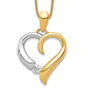 1/15ct Diamond Heart Charm Pendant in Real 14k Multi-Tone Gold