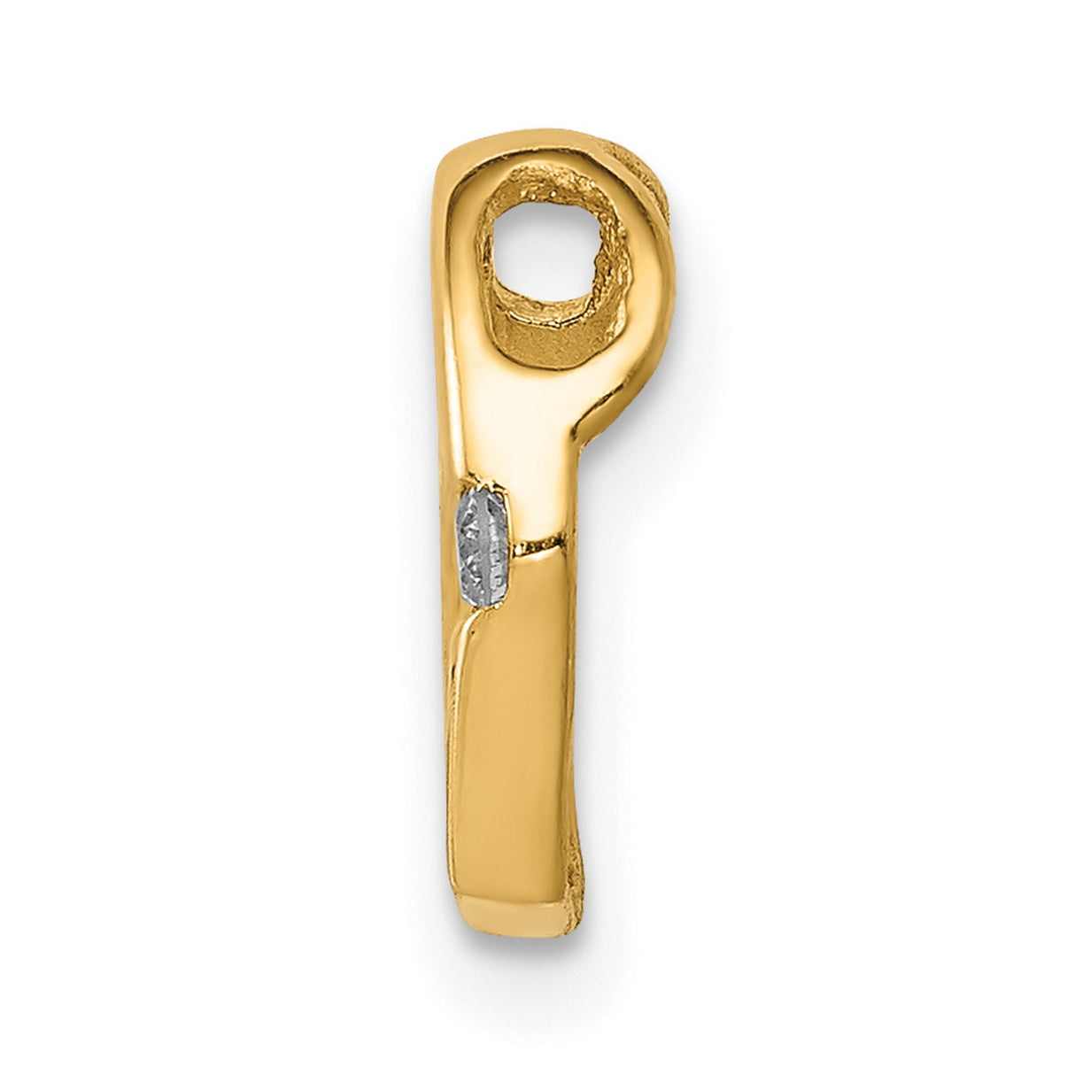 AA Diamond Heart Chain Slide Charm Pendant in Real 10k Yellow Gold