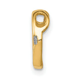 AA Diamond Heart Chain Slide Charm Pendant in Real 10k Yellow Gold