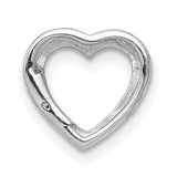 .01ct Diamond Heart Chain Slide Charm Pendant in Real 10k White Gold