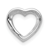 .01ct Diamond Heart Chain Slide Charm Pendant in Real 14k White Gold