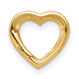 .01ct Diamond Heart Chain Slide Charm Pendant in Real 14k Yellow Gold