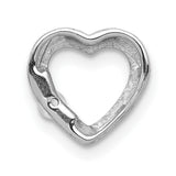 1/20ct Diamond Heart Chain Slide Charm Pendant in Real 14k White Gold