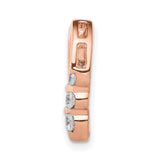 14k Rose Gold Open Heart Pendant with Diamonds, Romantic Sliding Charm for Women