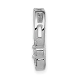 1/6ct Diamond Heart Chain Slide Charm Pendant in Real 14k White Gold