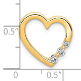 14k Yellow Gold Heart Pendant with Cubic Zirconia, Romantic Dainty Jewelry for Women