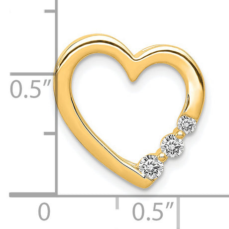 14k Yellow Gold Heart Pendant with Cubic Zirconia, Romantic Dainty Jewelry for Women