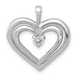 AA Diamond Double Heart Charm Pendant in Real 14k White Gold