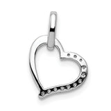 1/15ct Diamond Heart Charm Pendant in Real 14k White Gold