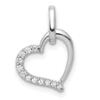 1/15ct Diamond Heart Charm Pendant in Real 14k White Gold