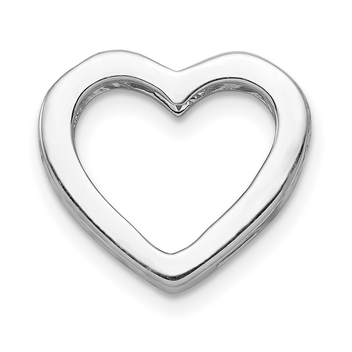 14k White Gold Open Heart Pendant with Pavé Diamonds, Romantic Jewelry for Women