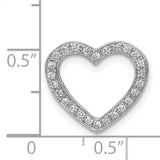 14k White Gold Open Heart Pendant with Pavé Diamonds, Romantic Jewelry for Women