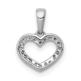 .03ct Diamond Heart Charm Pendant in Real 10k White Gold