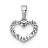 .03ct Diamond Heart Charm Pendant in Real 14k White Gold