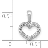 .03ct Diamond Heart Charm Pendant in Real 14k White Gold