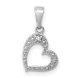 .01 ct Diamond Heart Charm Pendant in Real 14k White Gold