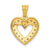 1/4ct Diamond Heart Charm Pendant in Real 14k Yellow Gold