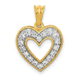 1/4ct Diamond Heart Charm Pendant in Real 14k Yellow Gold