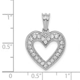 1/3ct Diamond Heart Charm Pendant in Real 14k White Gold