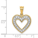 1/3ct Diamond Heart Charm Pendant in Real 14k Yellow Gold