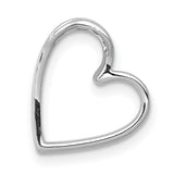 1/10ct Diamond Vintage Heart Chain Slide Charm Pendant in Real 10k White Gold