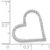 14k White Gold Heart Pendant with Round Cut Diamonds, Romantic Love Symbol Jewelry
